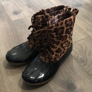Leopard Duck Boots